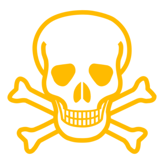 Skull Cross Bones Decal (Yellow)
